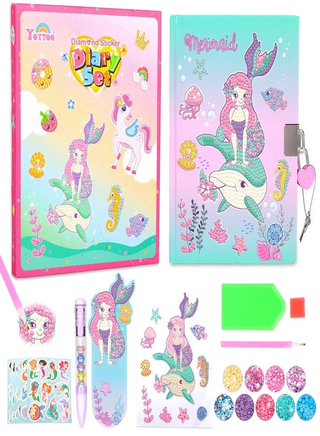 YOYTOO Diamond Art Kit for Kids Age 6-8-9-10, Mermaid Notebook Diamond Painting Fun Arts Crafts Mermaid Toys Gift for Girls Ages 6-12 Year Old Birthday Christmas Gifts - Image 1